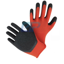 Landscape Red Polyester/Nylon Black Crinkle r Latex Dipped Hand Work Gloves For Construction